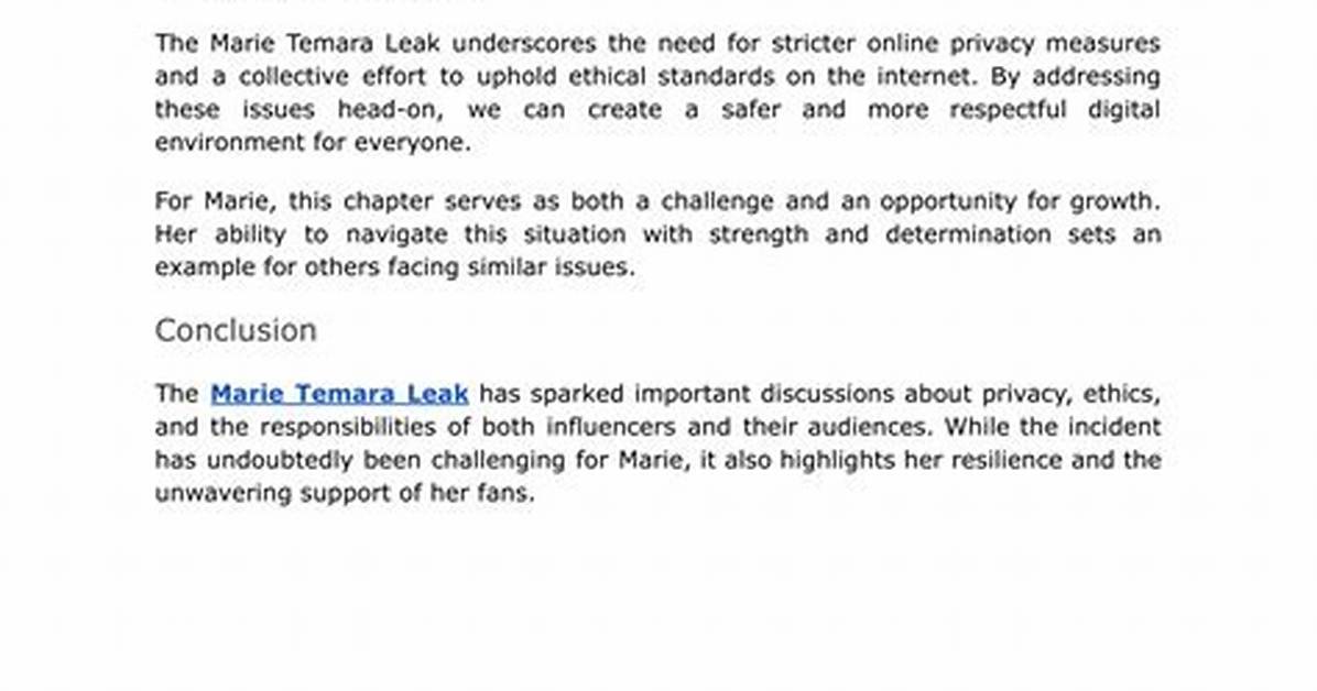 Marie Temara Leak: the Untold Story Behind the Controversy