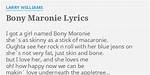 The Enigmatic Charm of Bony Maronie Lyrics