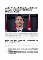 Unveiling the Wealth of Prime Minister Justin Trudeau: a Look at His Net Worth